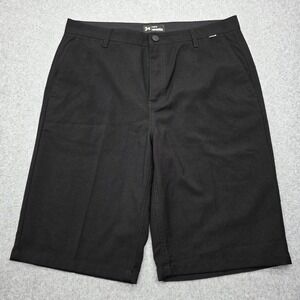 Hurley Men's Size 34 Black Flat Front Stretch Chino Everyday Golf Shorts